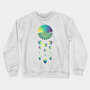 Dream Catcher | Peacock Blue Green Yellow White Crewneck Sweatshirt